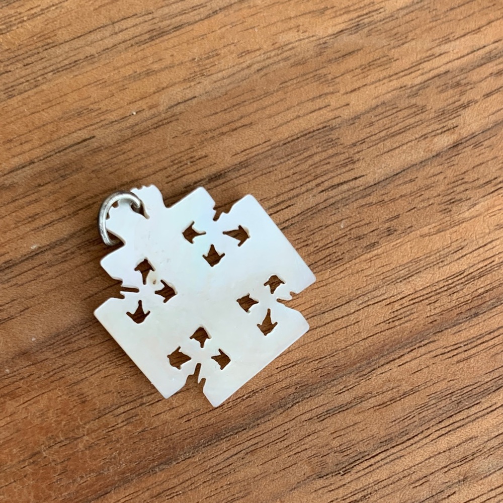 Elegant White Mother of Pearl Jerusalem Cross Pendant - Picture 4 of 6